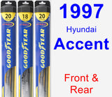 Front & Rear Wiper Blade Pack for 1997 Hyundai Accent - Hybrid