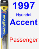 Passenger Wiper Blade for 1997 Hyundai Accent - Hybrid