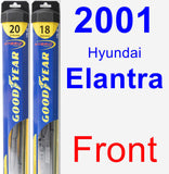 Front Wiper Blade Pack for 2001 Hyundai Elantra - Hybrid
