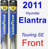 Front Wiper Blade Pack for 2011 Hyundai Elantra - Hybrid