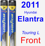 Front Wiper Blade Pack for 2011 Hyundai Elantra - Hybrid