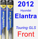 Front Wiper Blade Pack for 2012 Hyundai Elantra - Hybrid