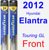 Front Wiper Blade Pack for 2012 Hyundai Elantra - Hybrid