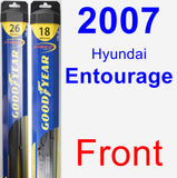 Front Wiper Blade Pack for 2007 Hyundai Entourage - Hybrid