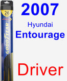 Driver Wiper Blade for 2007 Hyundai Entourage - Hybrid