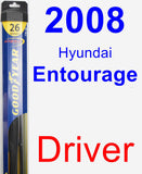 Driver Wiper Blade for 2008 Hyundai Entourage - Hybrid