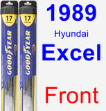 Front Wiper Blade Pack for 1989 Hyundai Excel - Hybrid