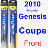 Front Wiper Blade Pack for 2010 Hyundai Genesis Coupe - Hybrid