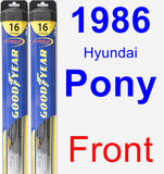 Front Wiper Blade Pack for 1986 Hyundai Pony - Hybrid