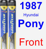 Front Wiper Blade Pack for 1987 Hyundai Pony - Hybrid