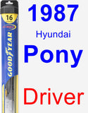 Driver Wiper Blade for 1987 Hyundai Pony - Hybrid