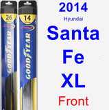 Front Wiper Blade Pack for 2014 Hyundai Santa Fe XL - Hybrid