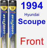 Front Wiper Blade Pack for 1994 Hyundai Scoupe - Hybrid