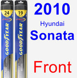 Front Wiper Blade Pack for 2010 Hyundai Sonata - Hybrid