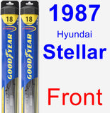 Front Wiper Blade Pack for 1987 Hyundai Stellar - Hybrid