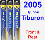 Front & Rear Wiper Blade Pack for 2005 Hyundai Tiburon - Hybrid