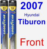 Front Wiper Blade Pack for 2007 Hyundai Tiburon - Hybrid