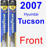 Front Wiper Blade Pack for 2007 Hyundai Tucson - Hybrid