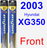 Front Wiper Blade Pack for 2003 Hyundai XG350 - Hybrid