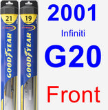 Front Wiper Blade Pack for 2001 Infiniti G20 - Hybrid