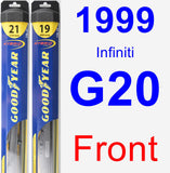 Front Wiper Blade Pack for 1999 Infiniti G20 - Hybrid