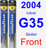 Front Wiper Blade Pack for 2004 Infiniti G35 - Hybrid