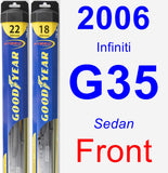 Front Wiper Blade Pack for 2006 Infiniti G35 - Hybrid