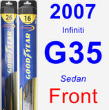 Front Wiper Blade Pack for 2007 Infiniti G35 - Hybrid