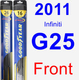 Front Wiper Blade Pack for 2011 Infiniti G25 - Hybrid