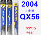Front & Rear Wiper Blade Pack for 2004 Infiniti QX56 - Hybrid