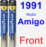 Front Wiper Blade Pack for 1991 Isuzu Amigo - Hybrid