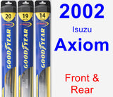 Front & Rear Wiper Blade Pack for 2002 Isuzu Axiom - Hybrid