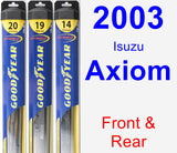 Front & Rear Wiper Blade Pack for 2003 Isuzu Axiom - Hybrid