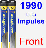 Front Wiper Blade Pack for 1990 Isuzu Impulse - Hybrid
