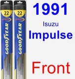 Front Wiper Blade Pack for 1991 Isuzu Impulse - Hybrid