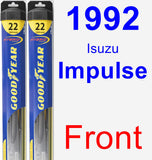 Front Wiper Blade Pack for 1992 Isuzu Impulse - Hybrid
