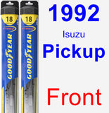 Front Wiper Blade Pack for 1992 Isuzu Pickup - Hybrid