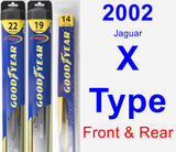Front & Rear Wiper Blade Pack for 2002 Jaguar X-Type - Hybrid