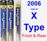 Front & Rear Wiper Blade Pack for 2006 Jaguar X-Type - Hybrid