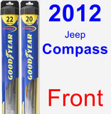 Front Wiper Blade Pack for 2012 Jeep Compass - Hybrid