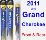 Front & Rear Wiper Blade Pack for 2011 Jeep Grand Cherokee - Hybrid