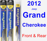Front & Rear Wiper Blade Pack for 2012 Jeep Grand Cherokee - Hybrid