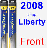 Front Wiper Blade Pack for 2008 Jeep Liberty - Hybrid