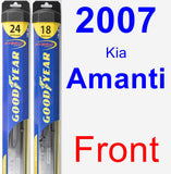 Front Wiper Blade Pack for 2007 Kia Amanti - Hybrid