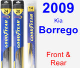 Front & Rear Wiper Blade Pack for 2009 Kia Borrego - Hybrid