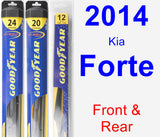 Front & Rear Wiper Blade Pack for 2014 Kia Forte - Hybrid
