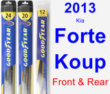 Front & Rear Wiper Blade Pack for 2013 Kia Forte Koup - Hybrid