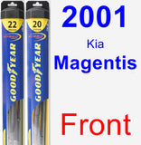 Front Wiper Blade Pack for 2001 Kia Magentis - Hybrid