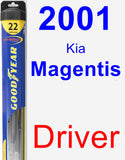 Driver Wiper Blade for 2001 Kia Magentis - Hybrid