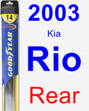 Rear Wiper Blade for 2003 Kia Rio - Hybrid